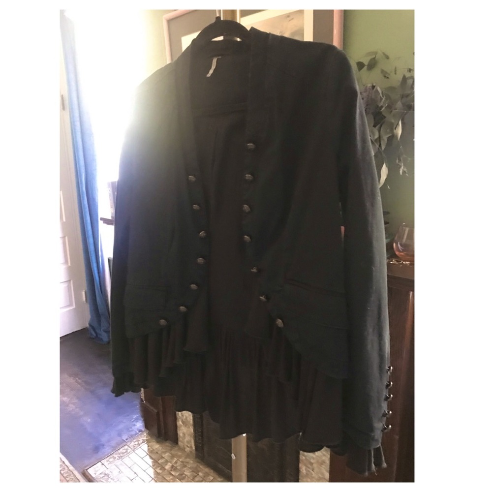Free People ruffled military jacket